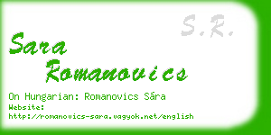 sara romanovics business card