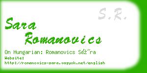 sara romanovics business card